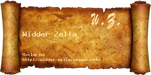 Widder Zella névjegykártya